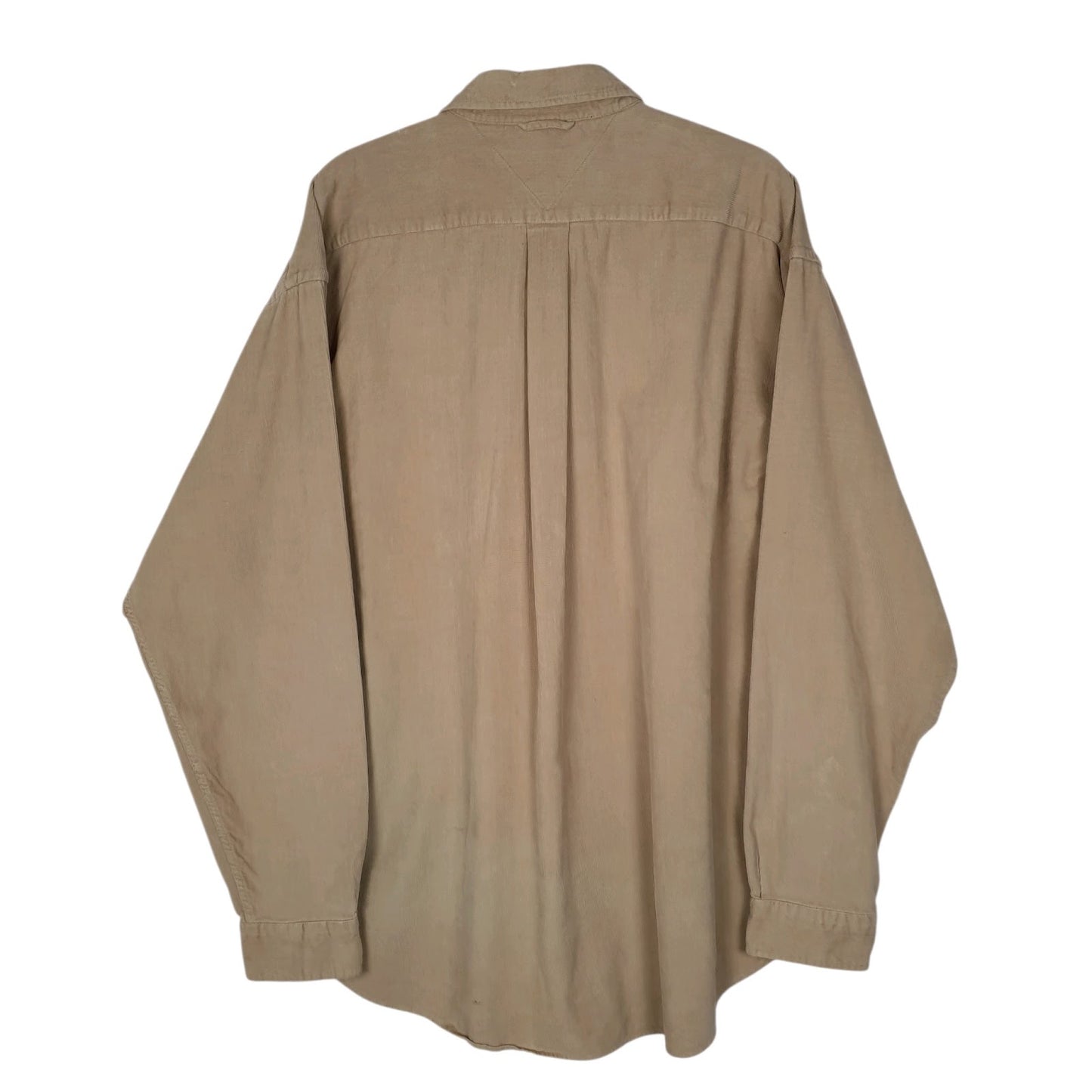 Mens Beige Tommy Hilfiger Thick Vintage 2000s Golf  Shirt