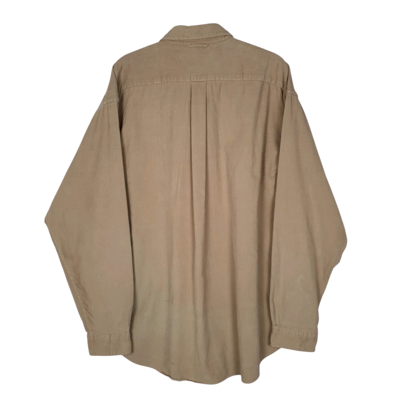 Mens Beige Tommy Hilfiger Thick Vintage 2000s Golf  Shirt