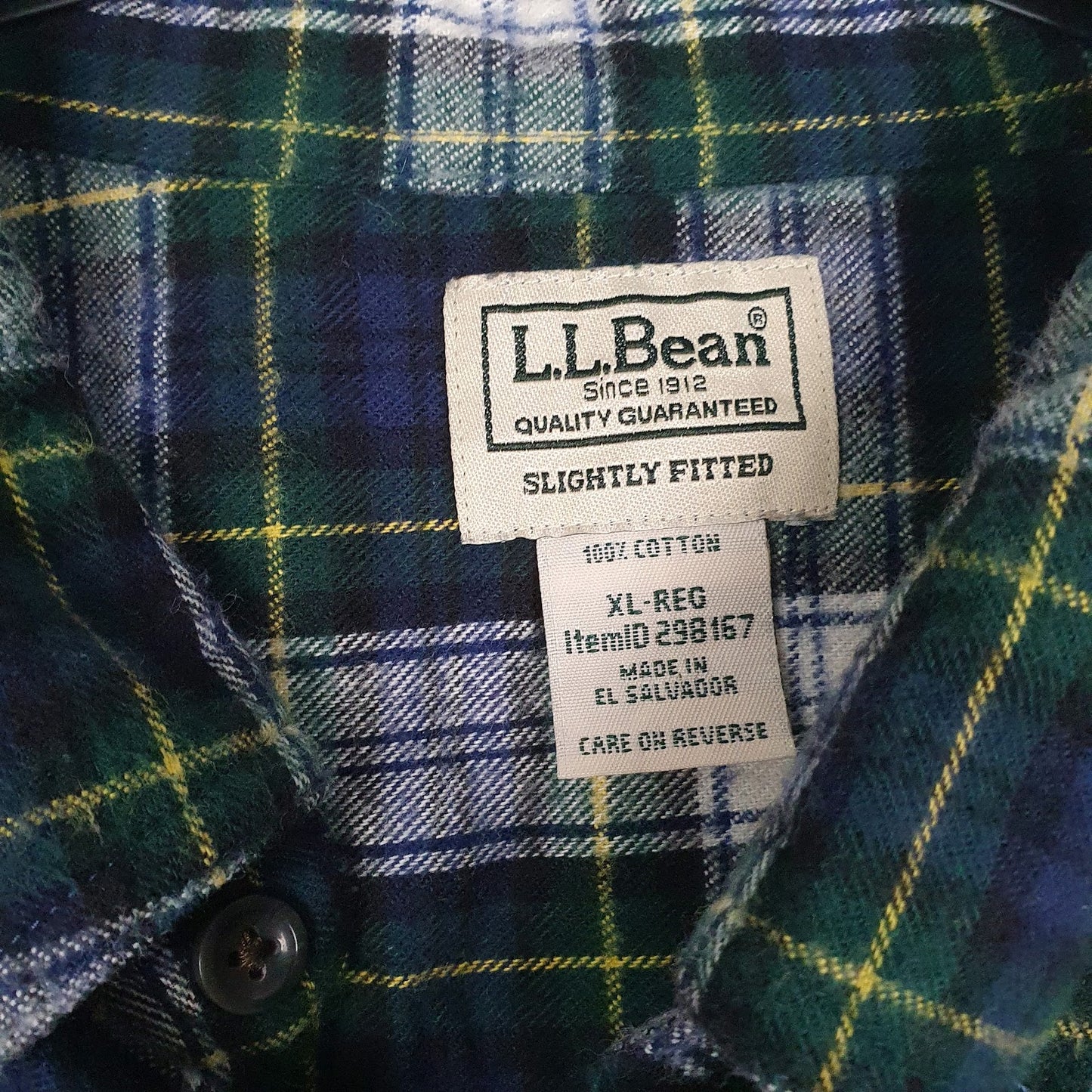 Mens Navy L.L.Bean Flannel  Shirt
