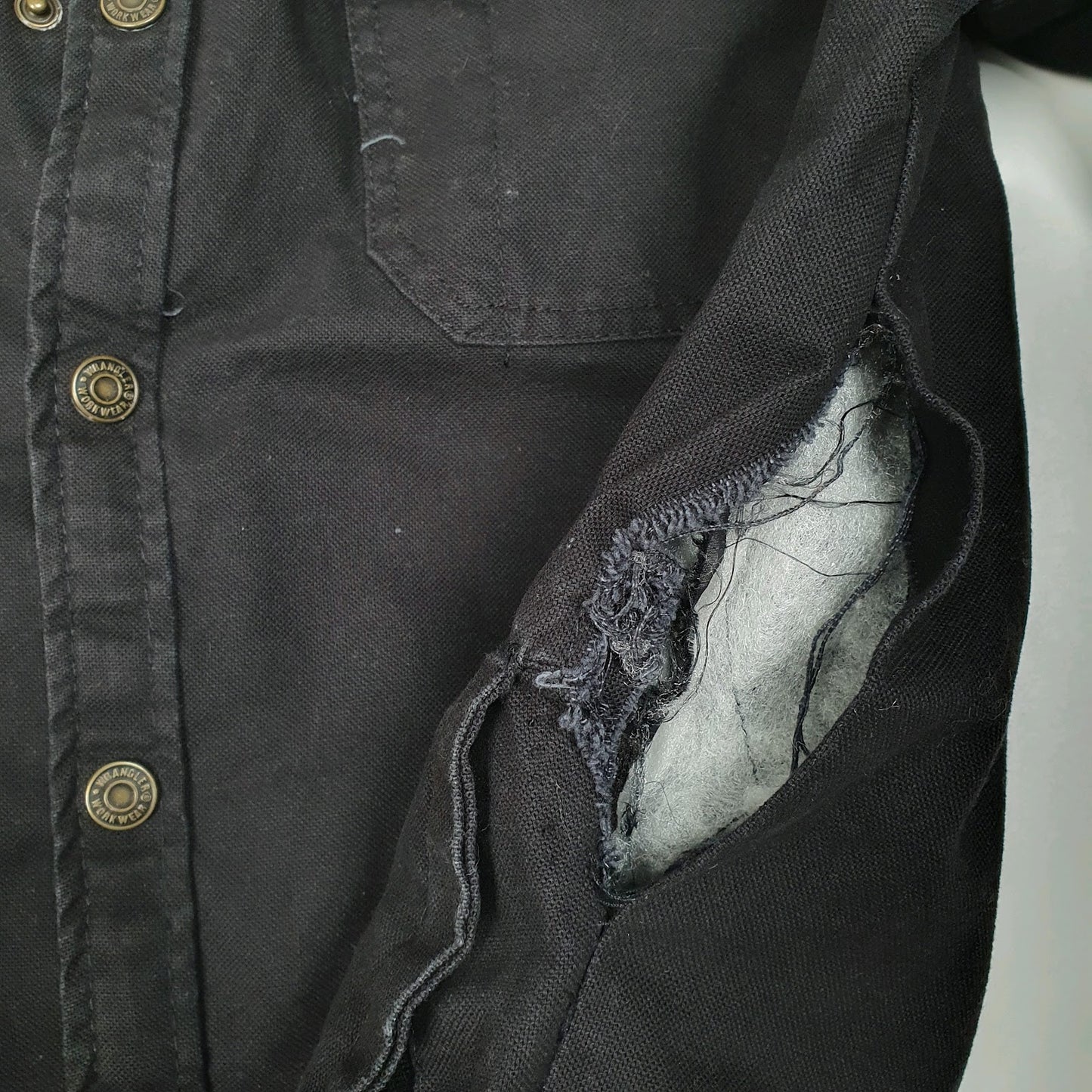Mens Black Wrangler Windbreaker Hoodie Chore  Coat