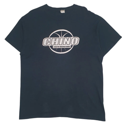 Mens Black Gildan Chino Youth Basketball Coach Short Sleeve T Shirt