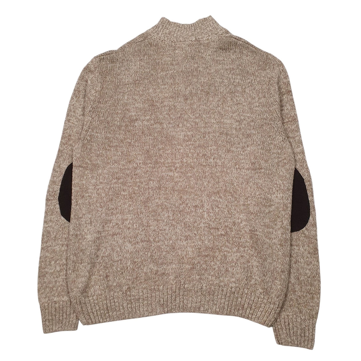 Mens Brown Chaps Knit Quarter Zip Jumper