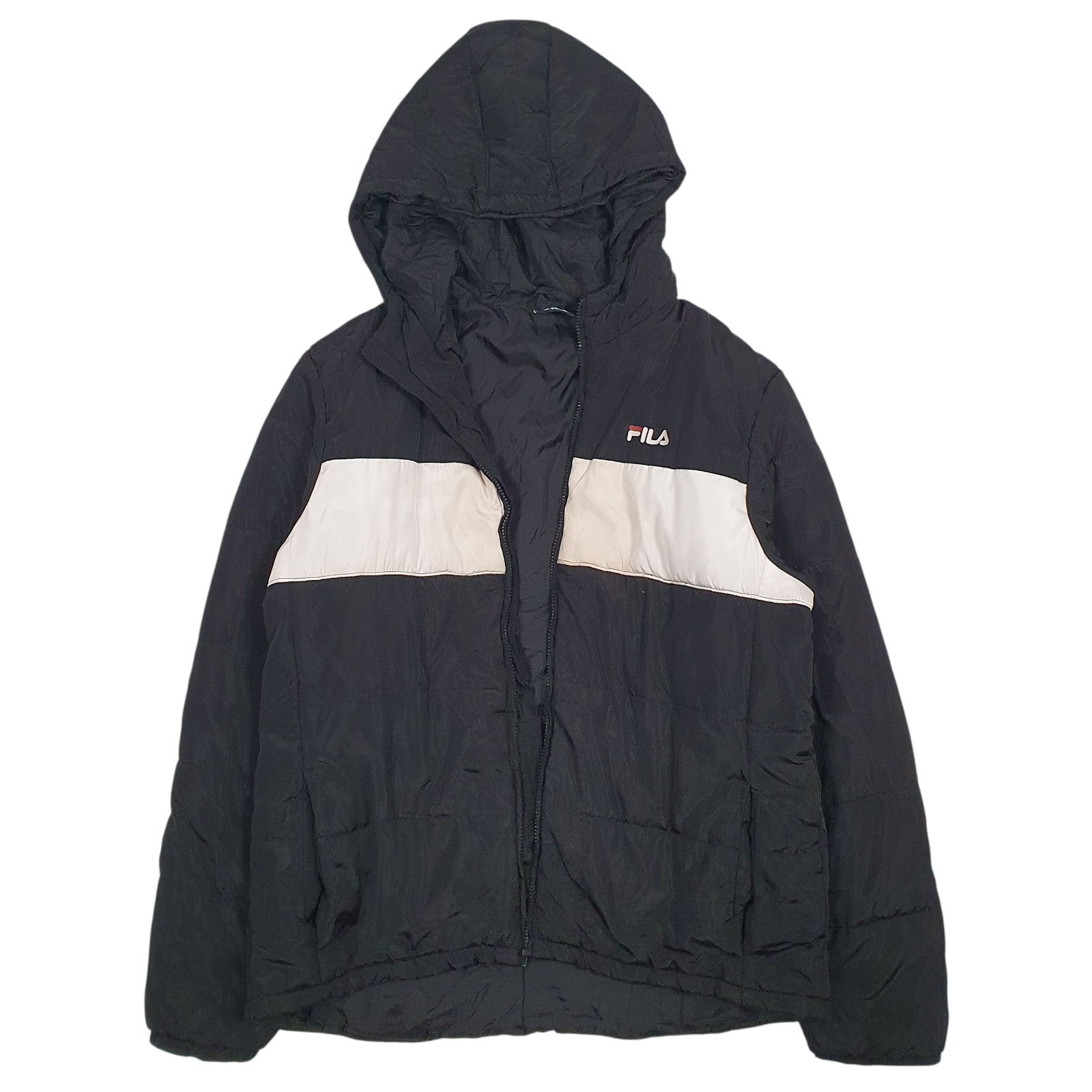 Womens Black Fila  Hoodie Coat