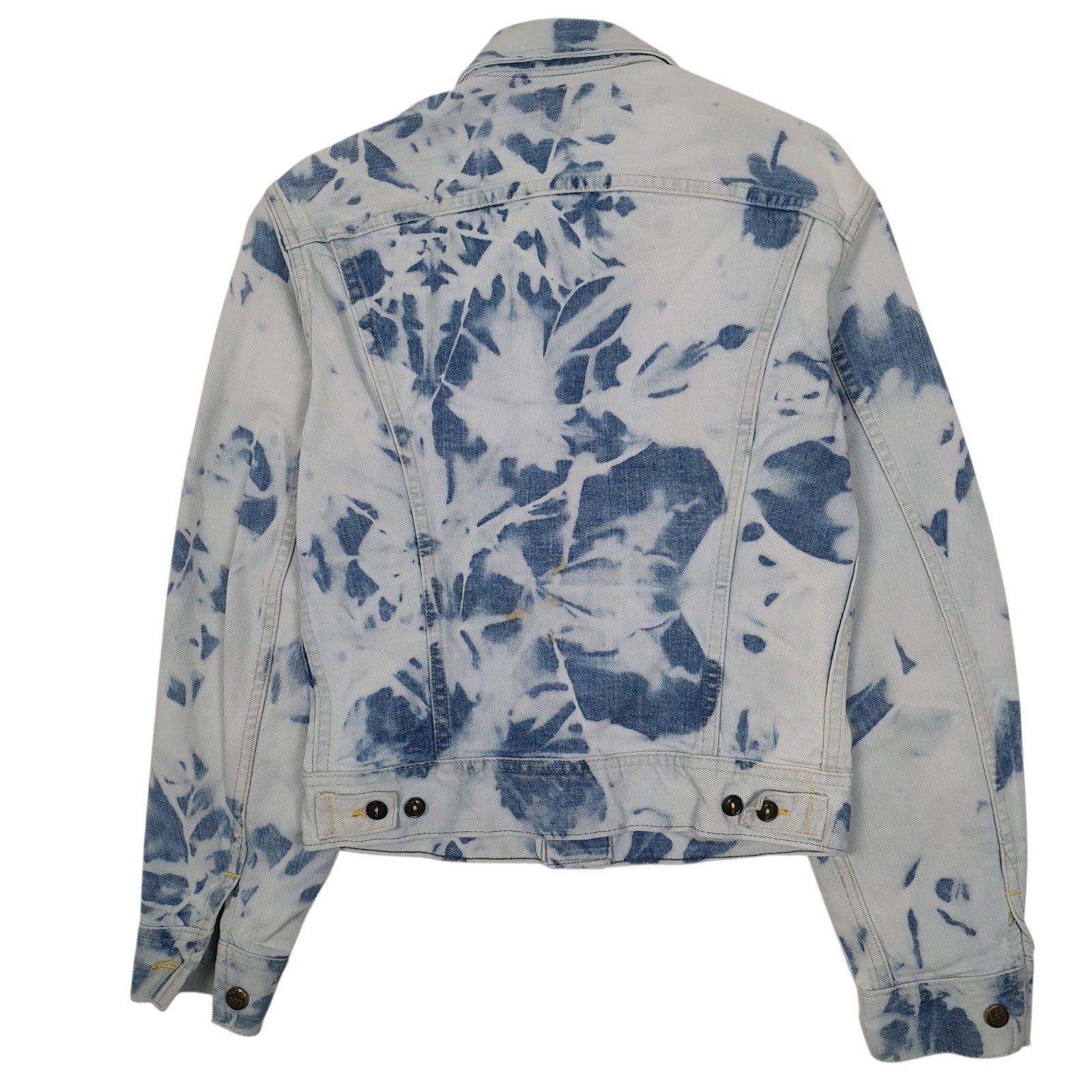 Womens Blue Lee Acid Wash Vintage 1990s Riders Turtle Neck Coat