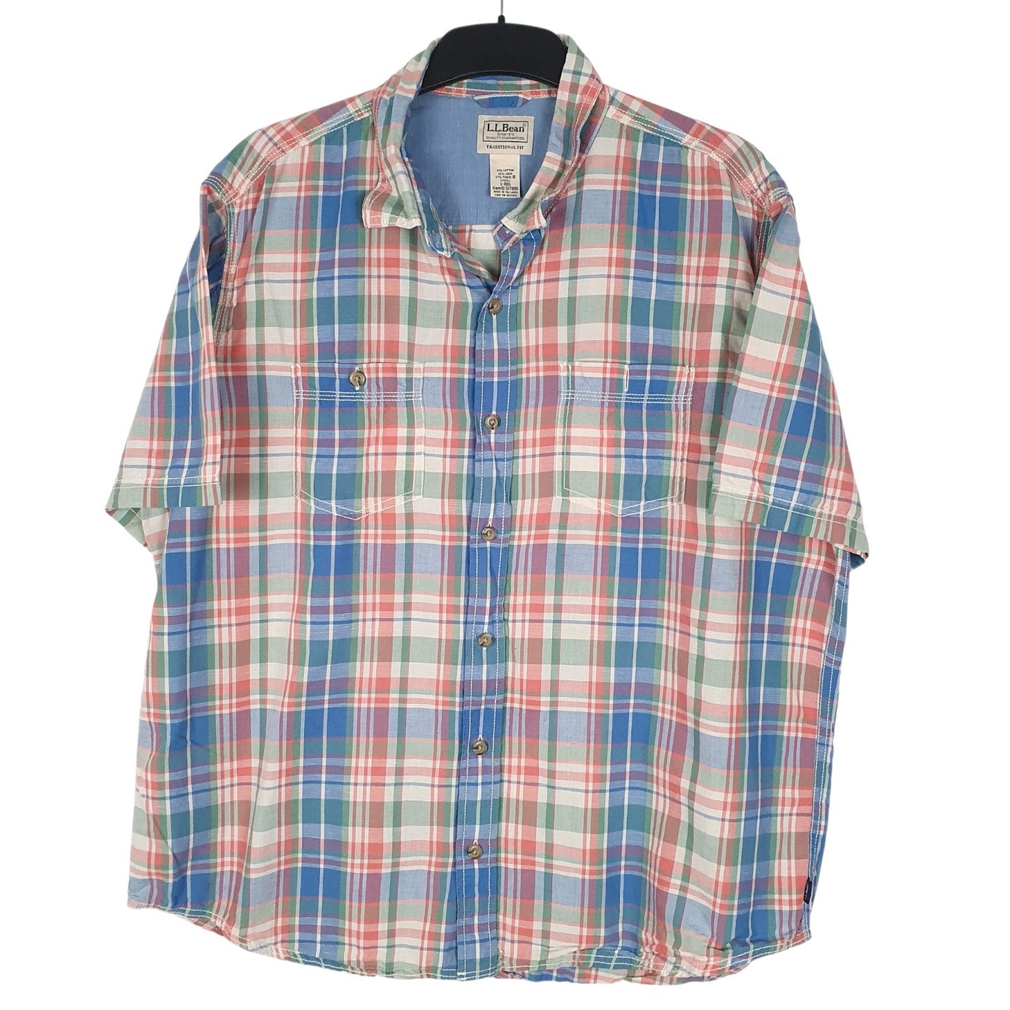 Mens Blue L.L.Bean  Short Sleeve Shirt