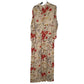Womens Beige  Vintage Sheer Floral Print  Dress