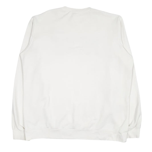 Mens White Nike Spellout Crewneck Jumper