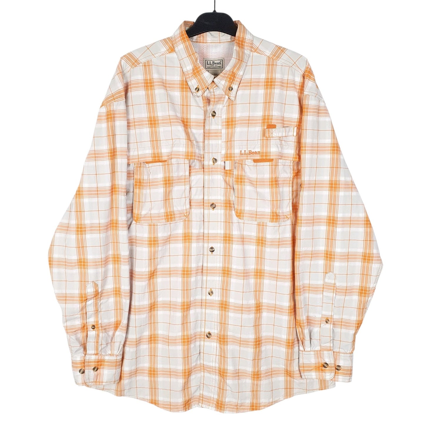 Mens Orange L.L.Bean Active Wear Long Sleeve Shirt