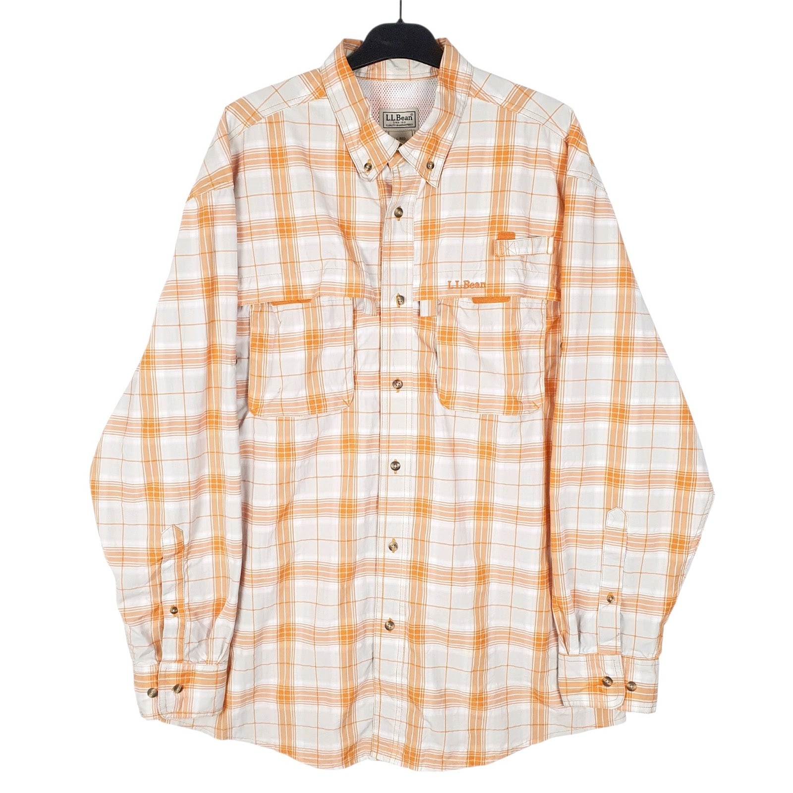 Mens Orange L.L.Bean Active Wear Long Sleeve Shirt