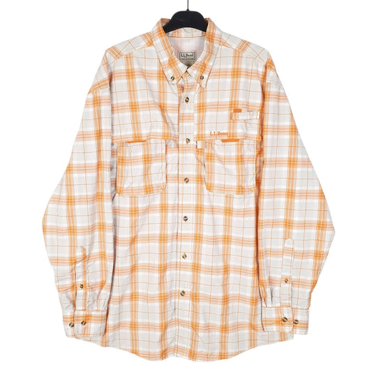 Mens Orange L.L.Bean Active Wear Long Sleeve Shirt