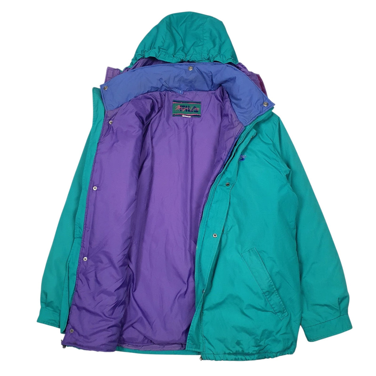 Mens Green Fila Vintage 90s Magic Line  Coat