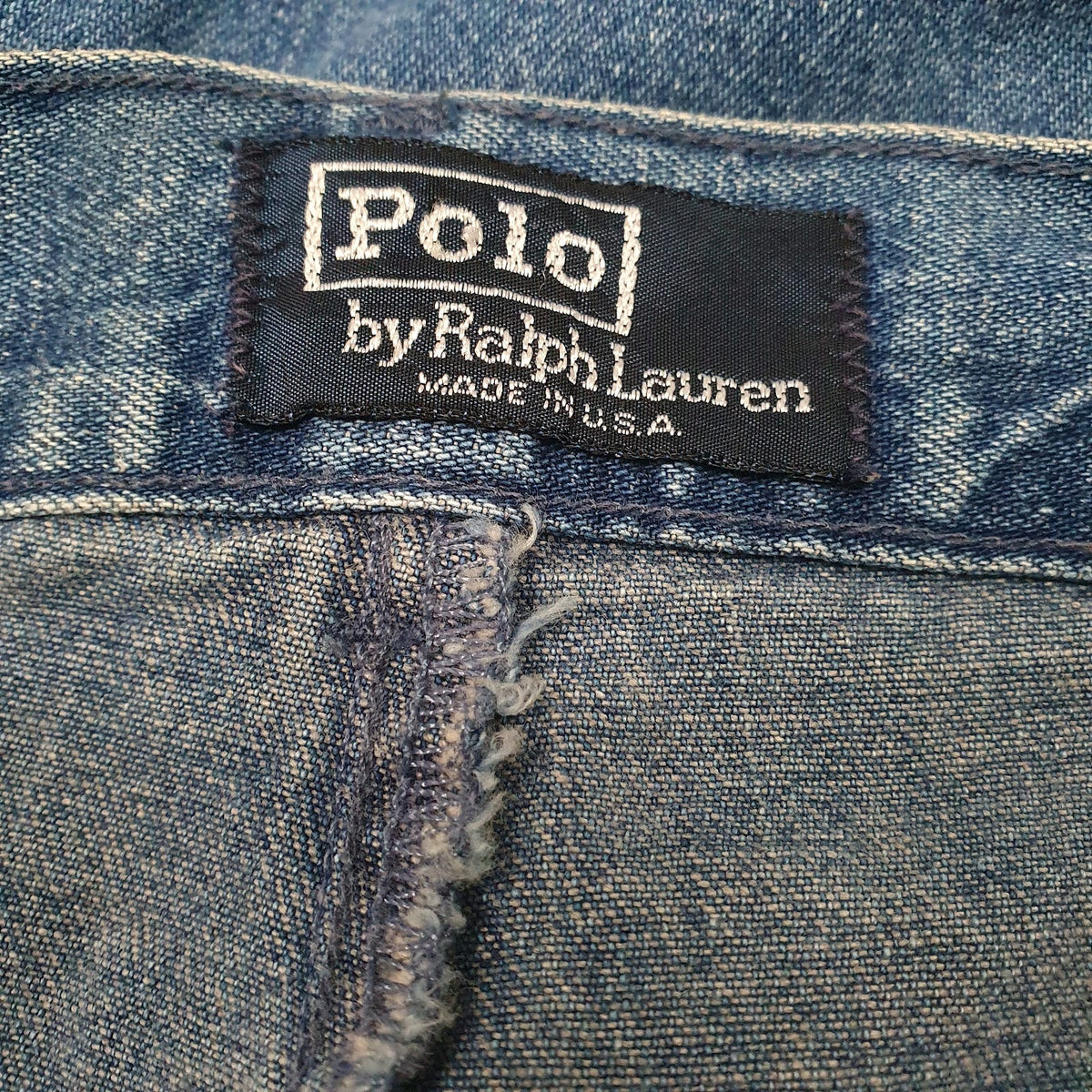 Mens Blue Polo Ralph Lauren Vintage 90s Made In USA Pleated  Jeans