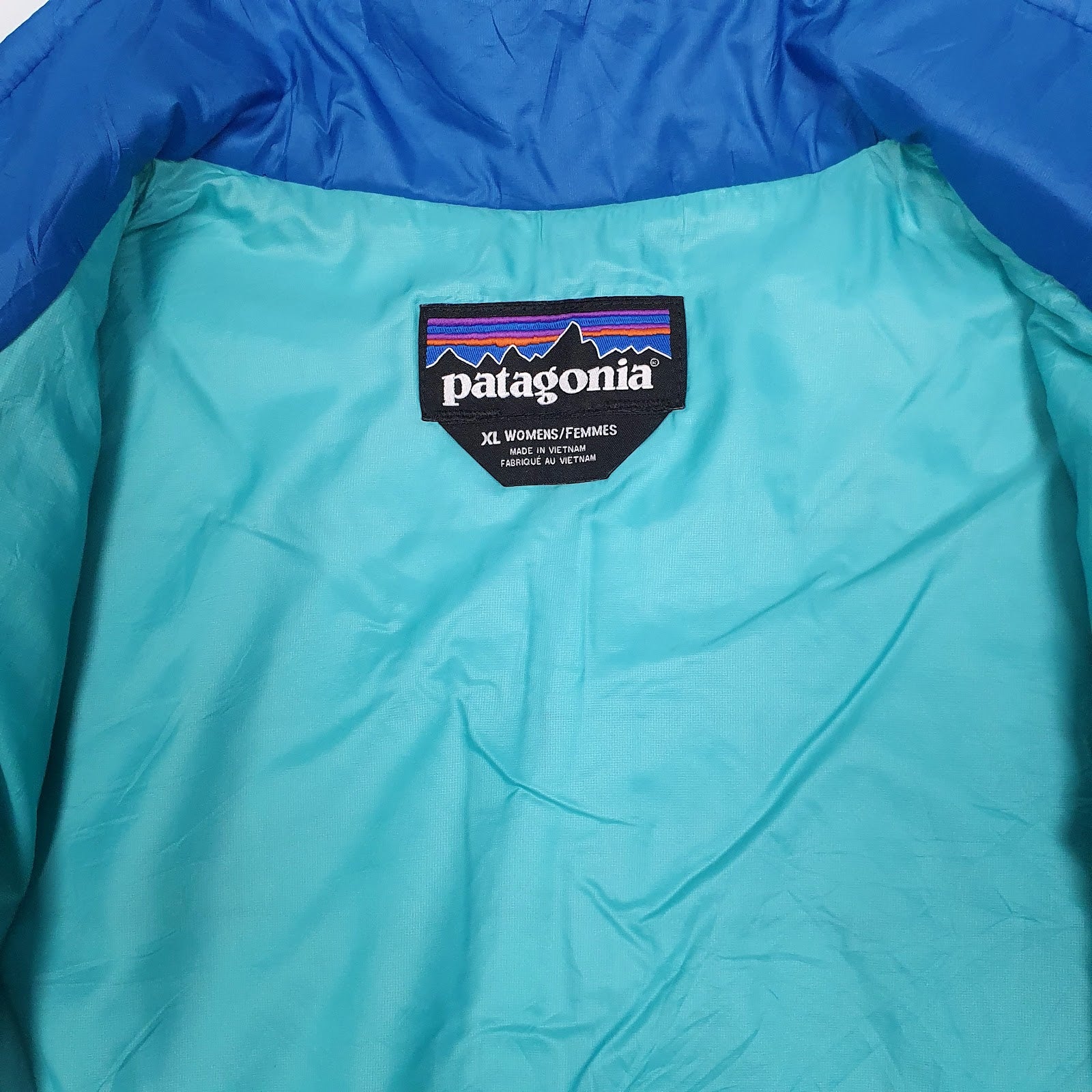 Womens Blue Patagonia Nano Puff Windbreaker Hoodie Coat