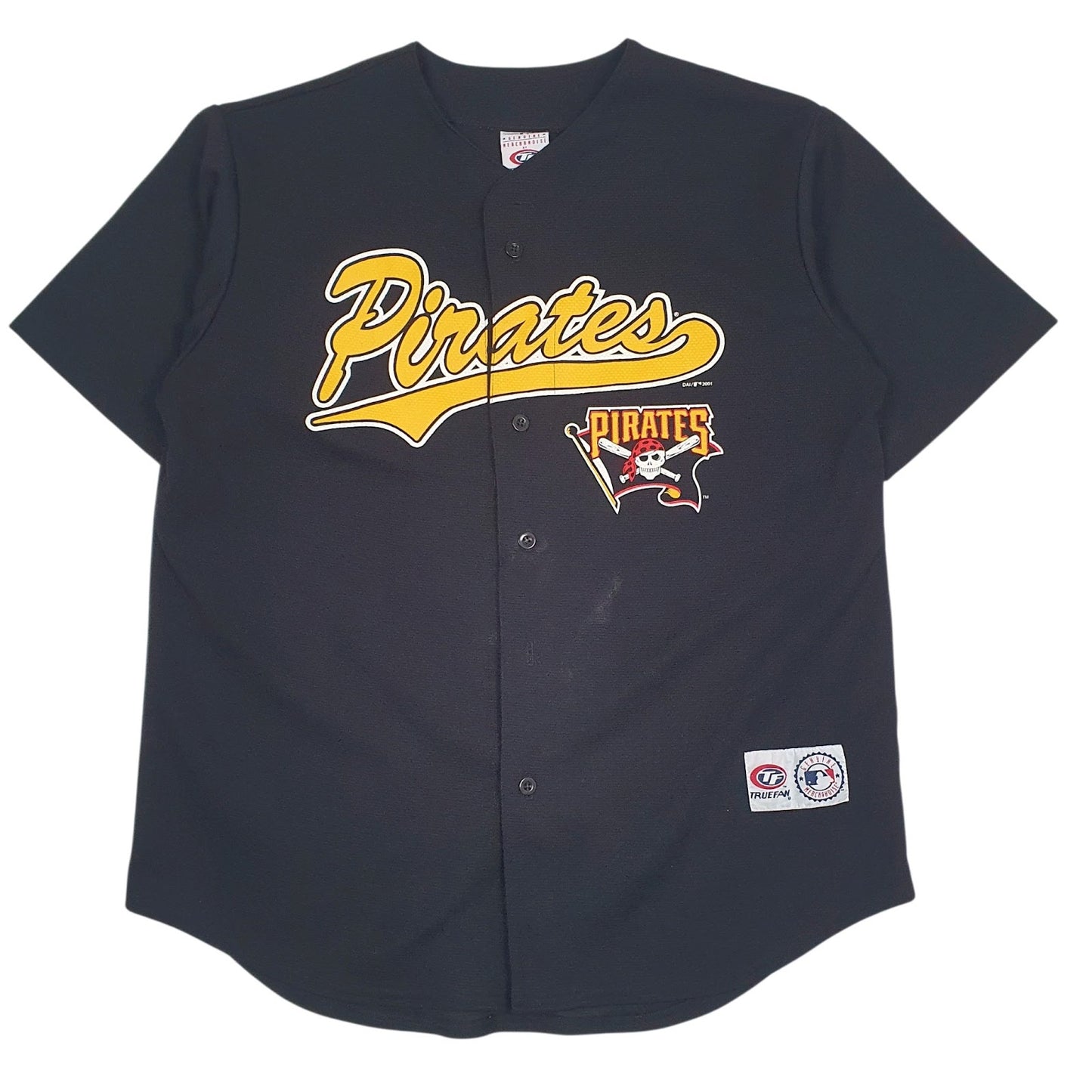 Mens Black True Fan Vintage 00s Jersey MLB Pittsburgh Pirates Short Sleeve T Shirt