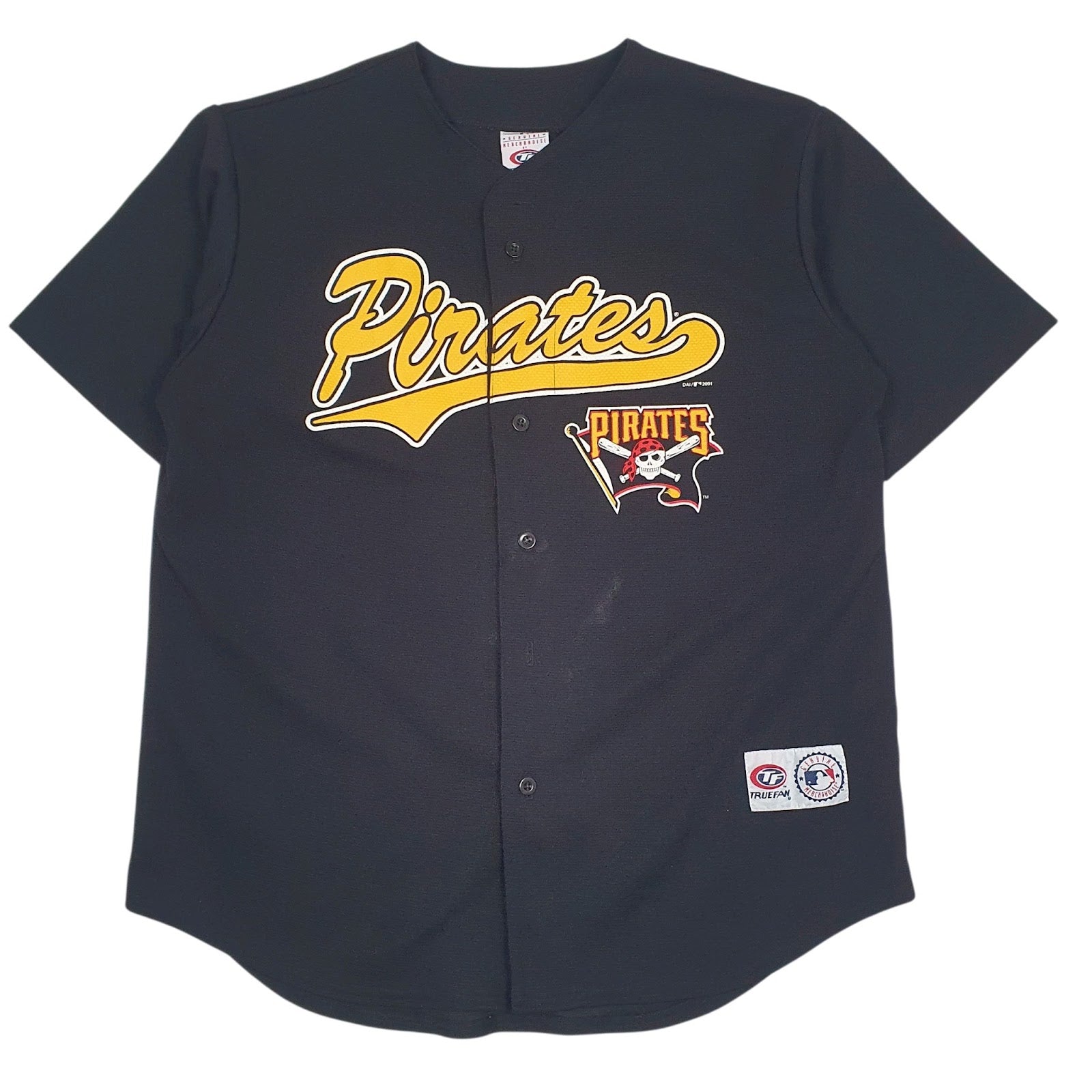 Mens Black True Fan Vintage 00s Jersey MLB Pittsburgh Pirates Short Sleeve T Shirt