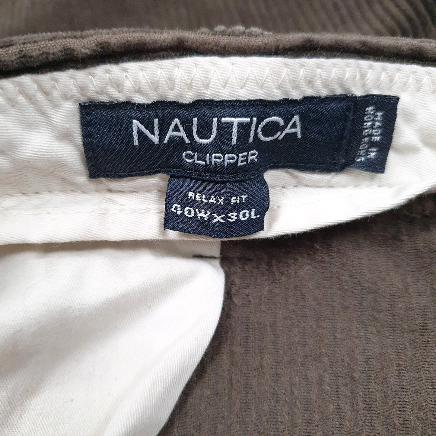 Mens Brown Nautica Clipper  Trousers