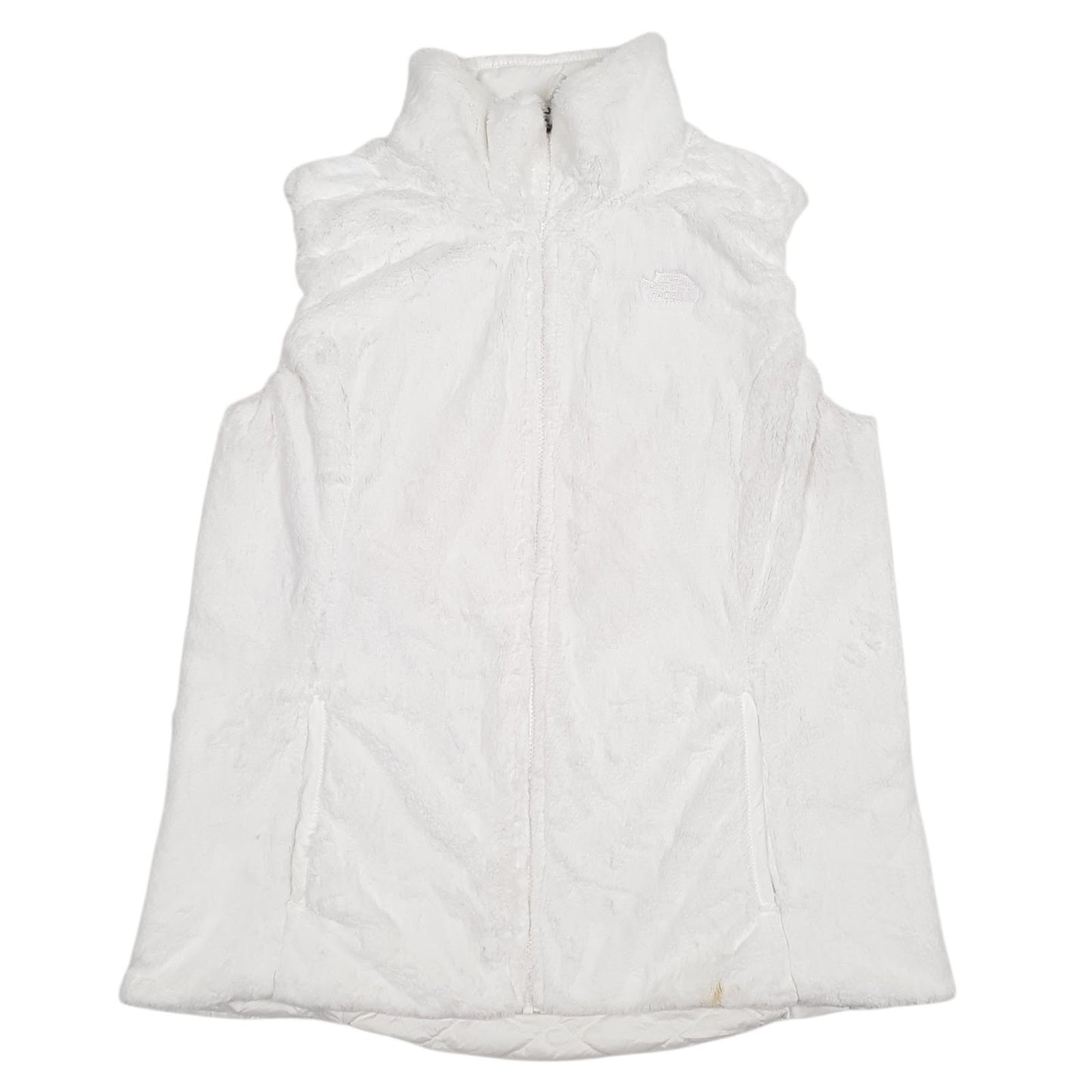 Womens White The North Face Reversible Puffer Fleece Full Zip Coat