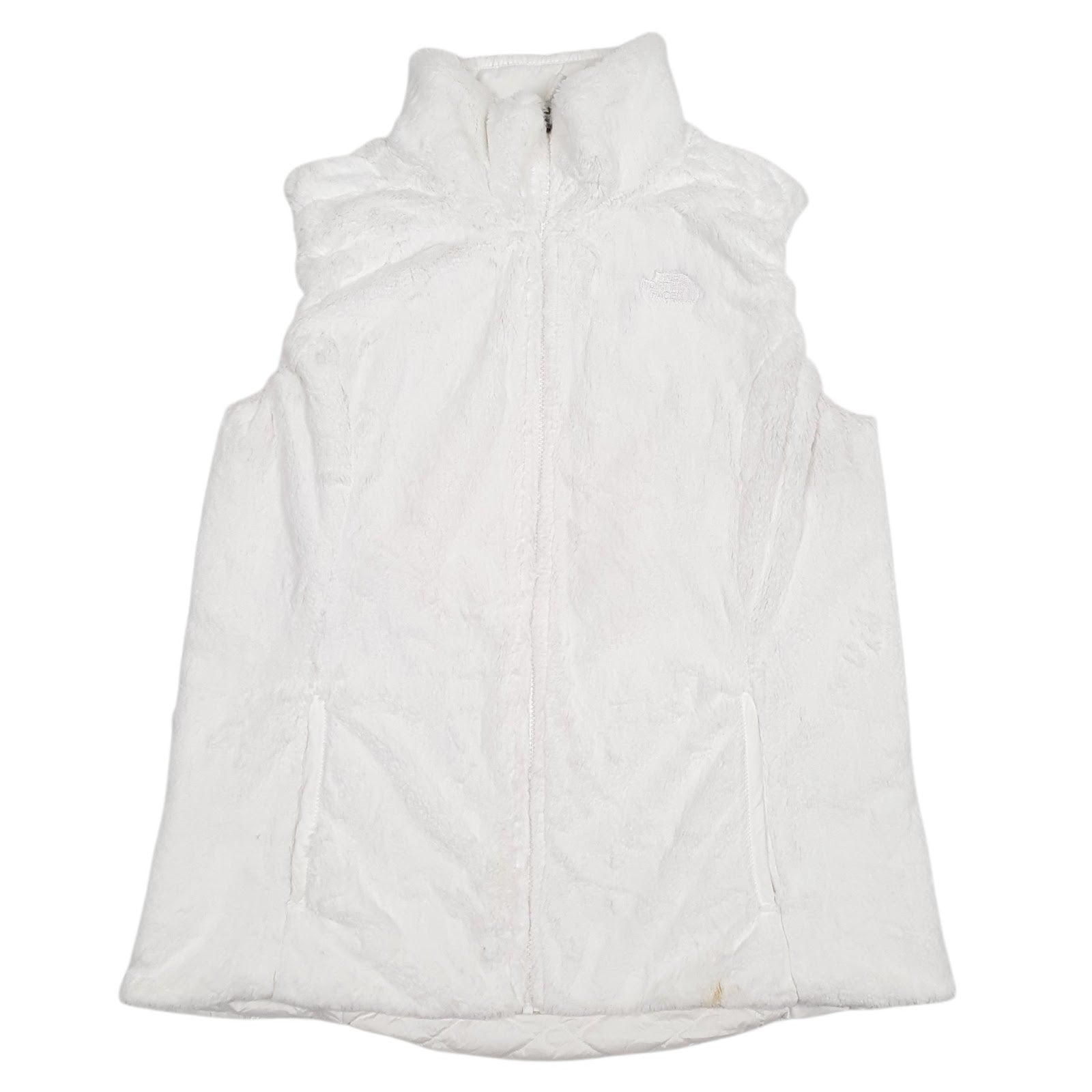 Womens White The North Face Reversible Puffer Fleece Full Zip Coat