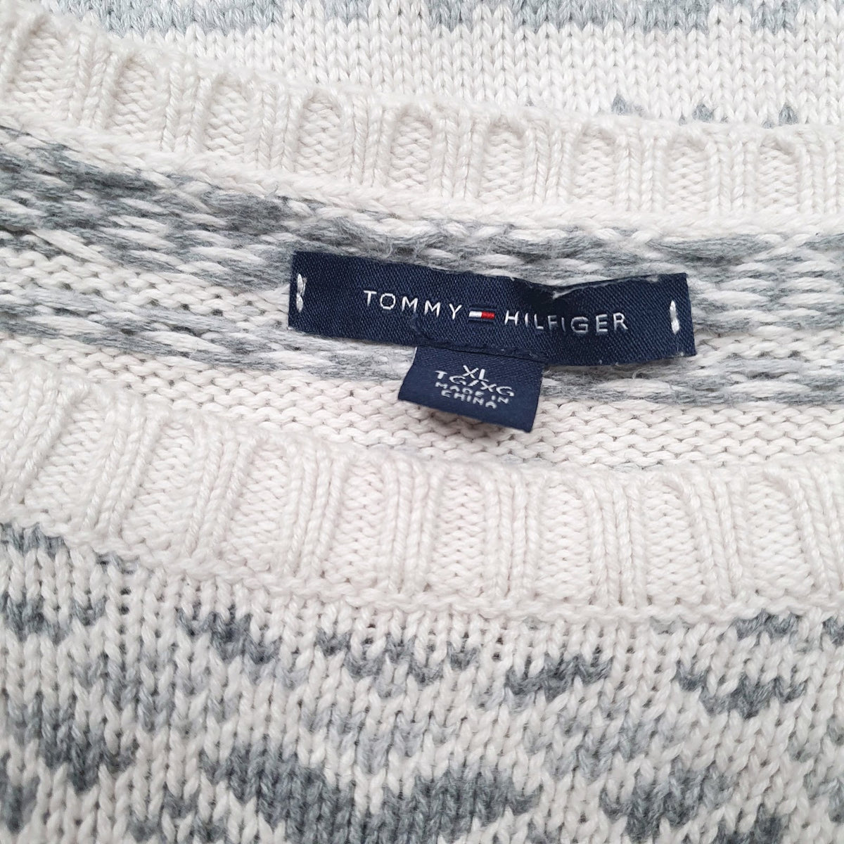 Womens White Tommy Hilfiger Knit Crewneck Jumper