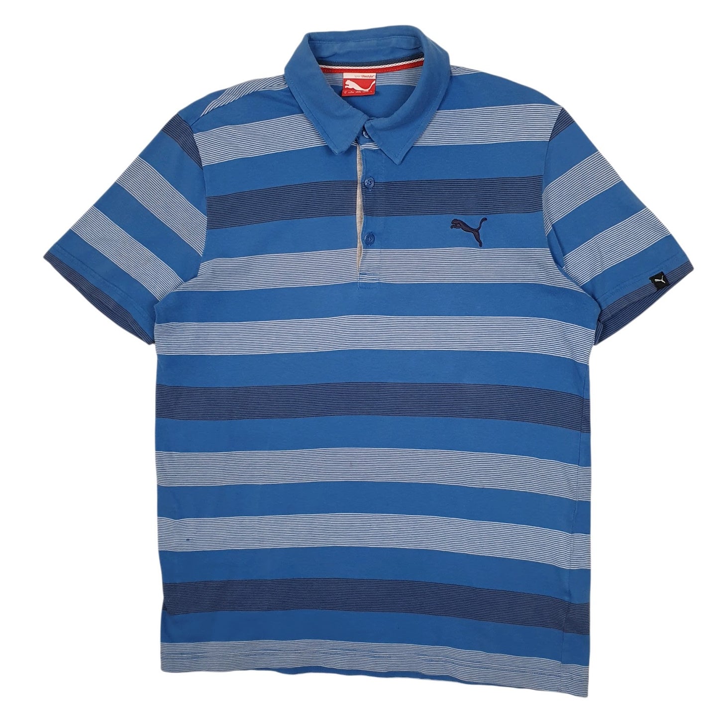 Mens Blue Puma  Short Sleeve Polo Shirt