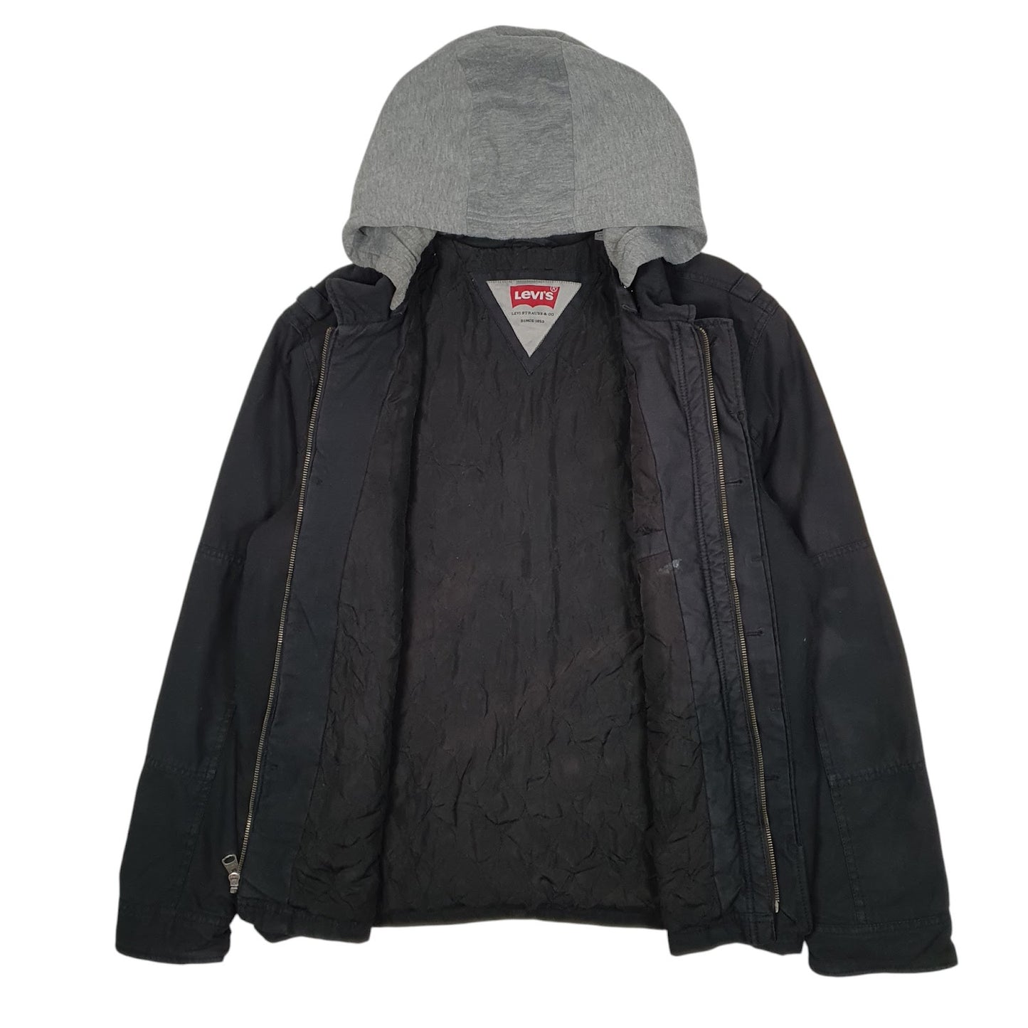 Mens Black Levis Hoodie Chore Workwear  Coat