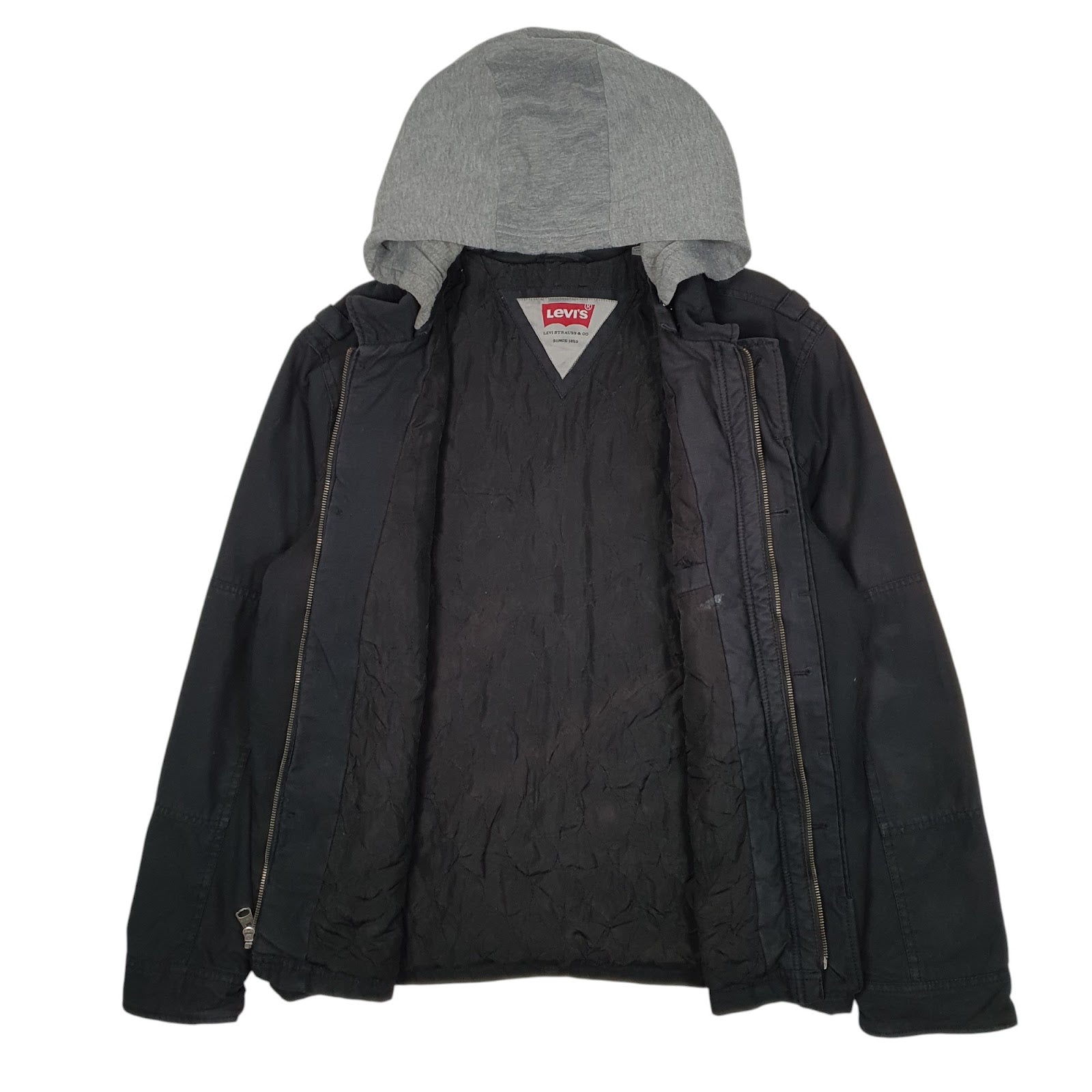 Mens Black Levis Hoodie Chore Workwear  Coat