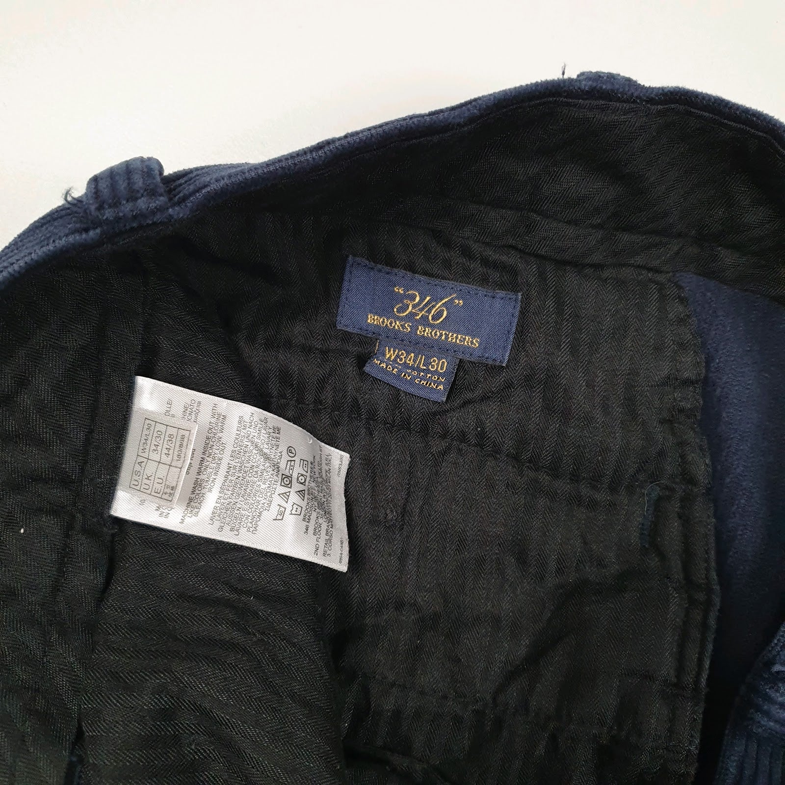Mens Navy Brooks Brother 346  Trousers