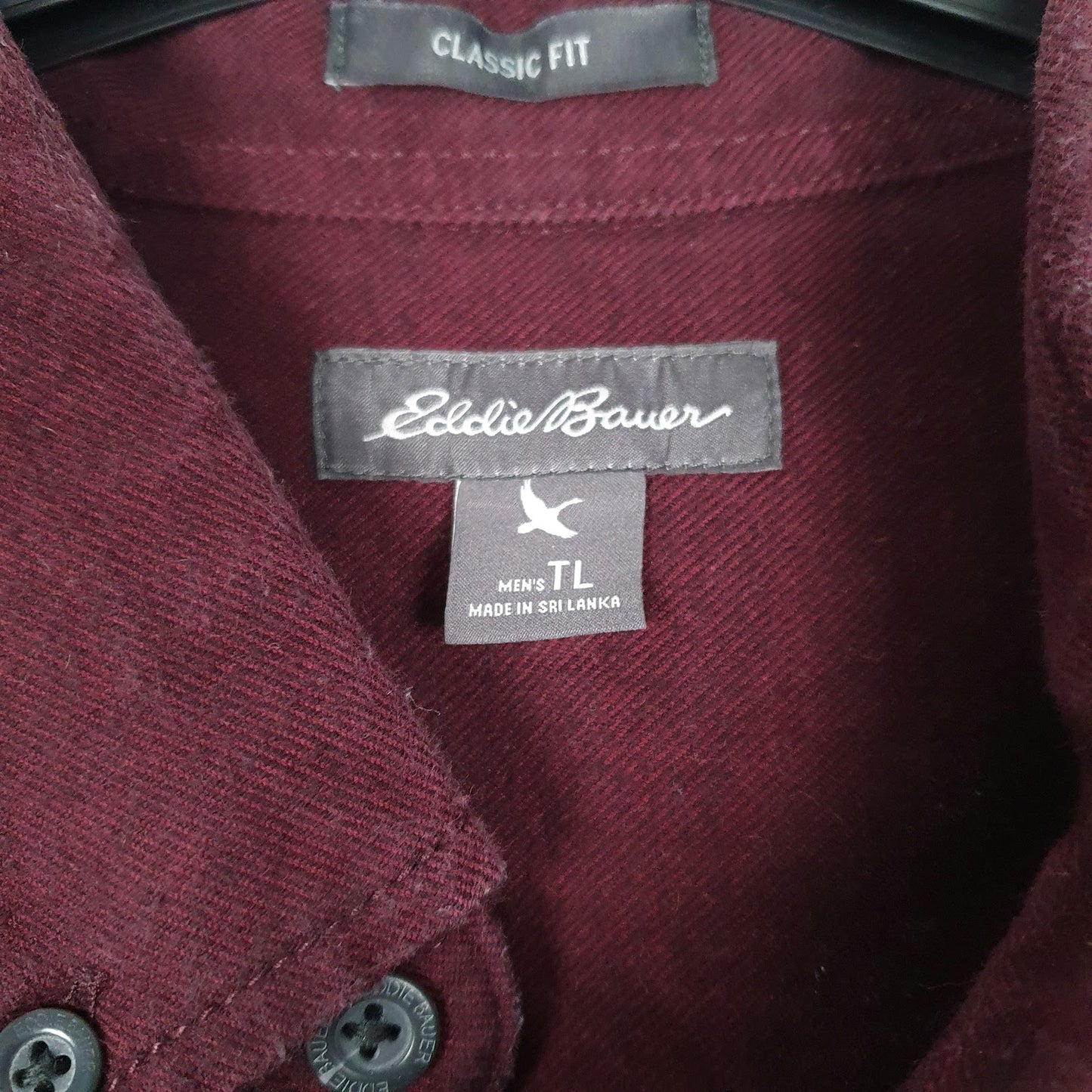 Mens Burgundy Eddie Bauer Chamois  Shirt