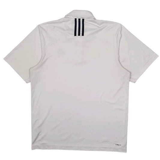 Mens White Adidas Golf Activewear Cardigan Polo Shirt