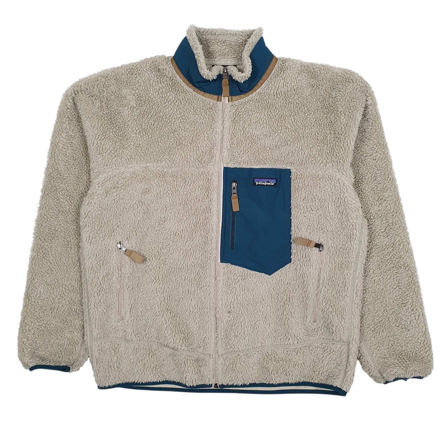 Mens Beige Patagonia Retro X Sherpa Deep Pile Jacket Full Zip Jumper