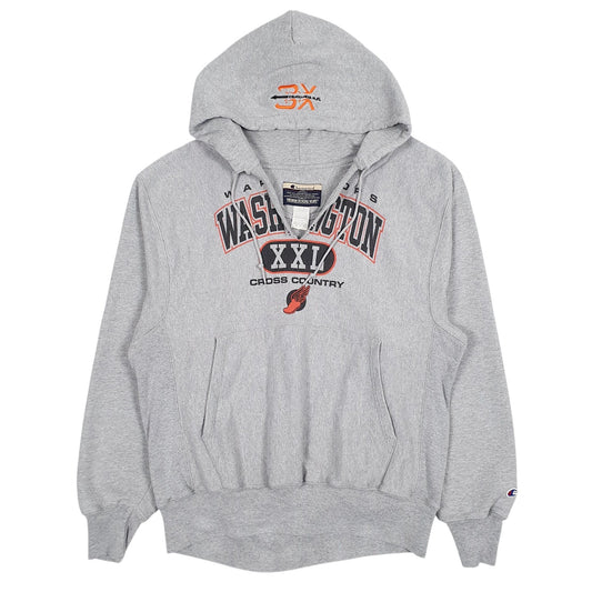 Mens Grey Champion Vintage 90s Reverse Weave Hoodie Jumper