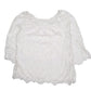 Womens White Miss Sugar Shear Blouse Long Sleeve T Shirt