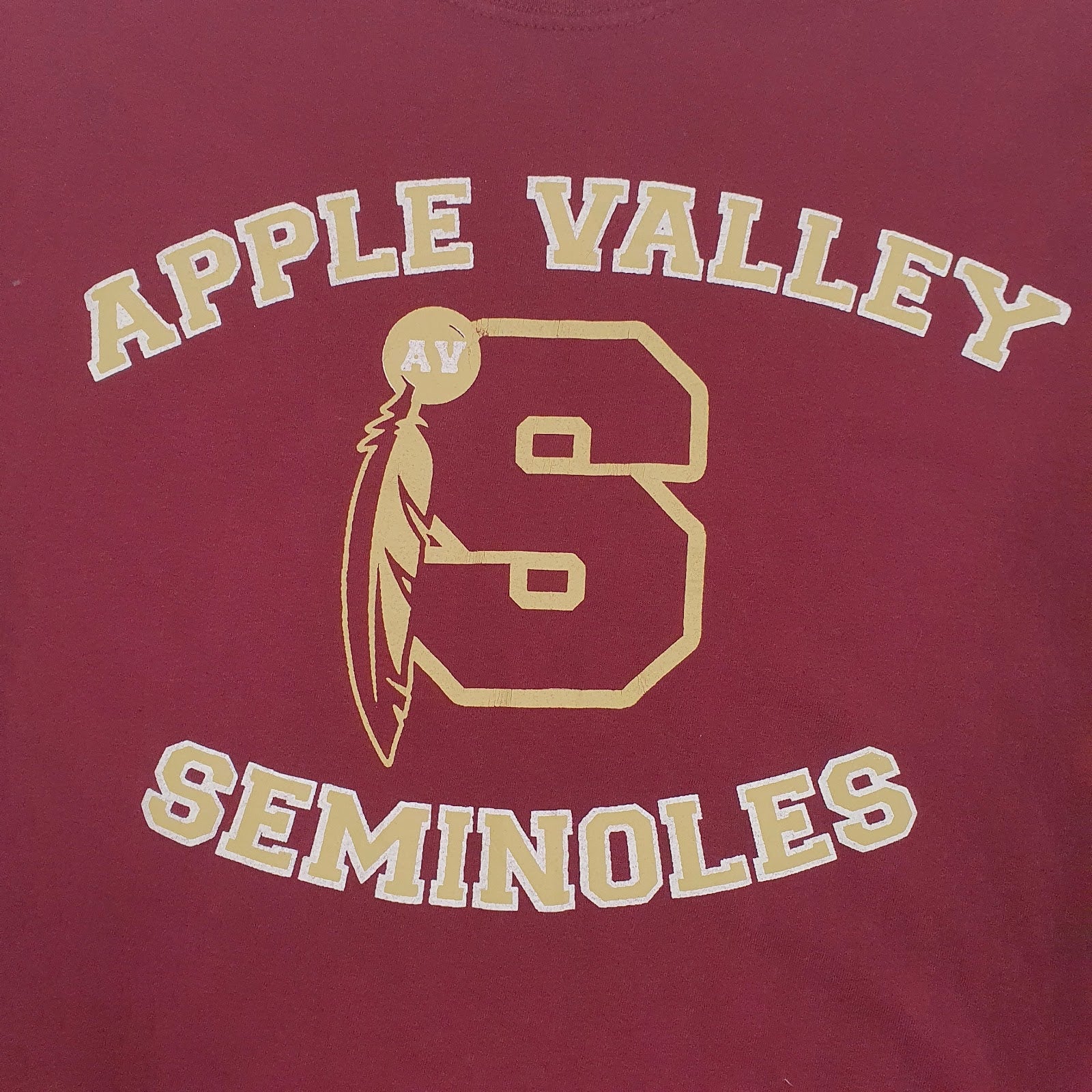Mens Burgundy Fruit Of The Loom Apple Valley Seminoles  T Shirt