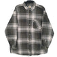 Mens Grey Fashion and Style Flannel Long Sleeve Shirt