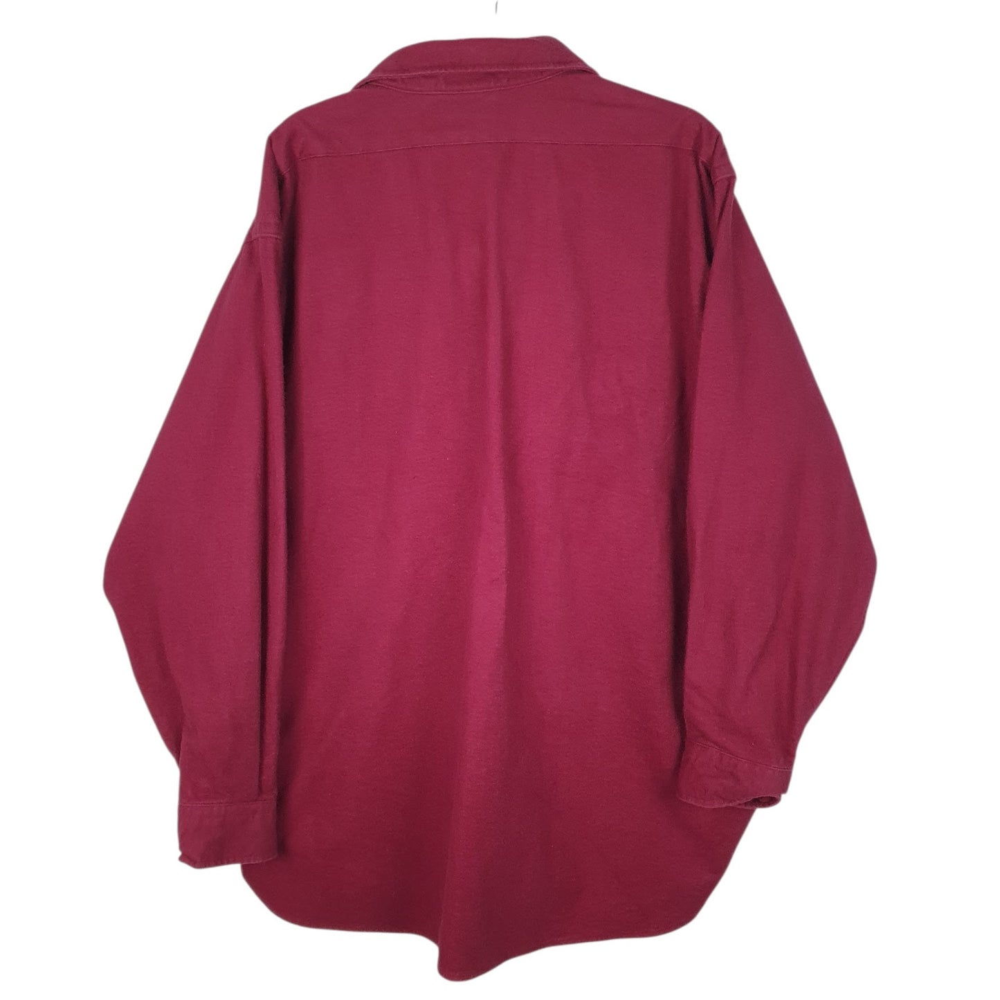 Mens Burgundy L.L.Bean Chamois Vintage 90s Made In USA  Shirt