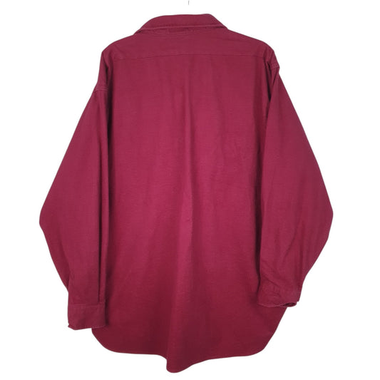 Mens Burgundy L.L.Bean Chamois Vintage 90s Made In USA  Shirt