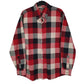 Mens Red Eddie Bauer Heavyweight Plaid Flannel Long Sleeve Shirt