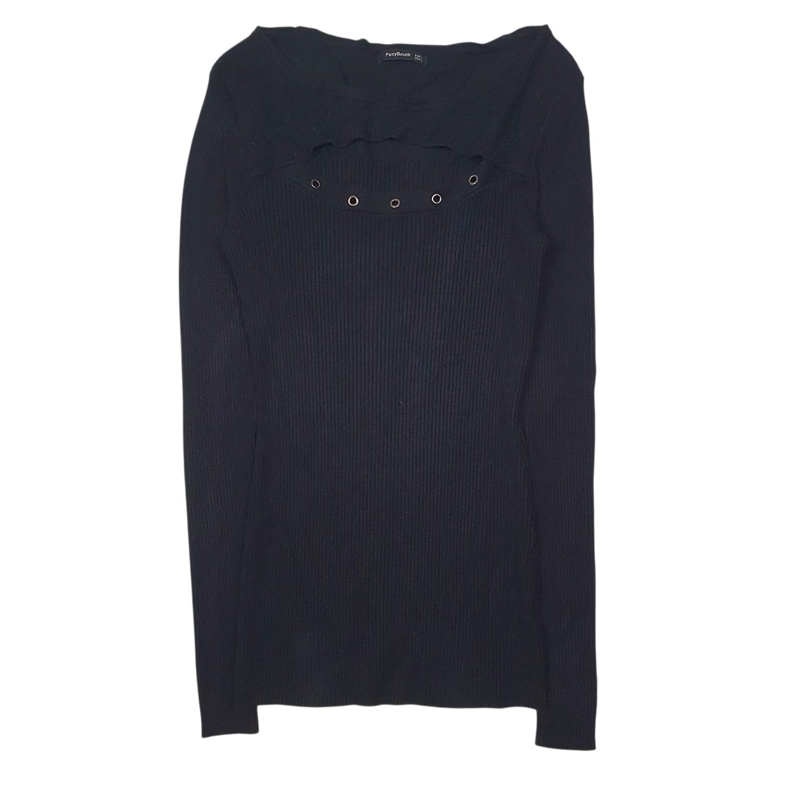 Womens Black Patty Boutik  Crewneck Jumper