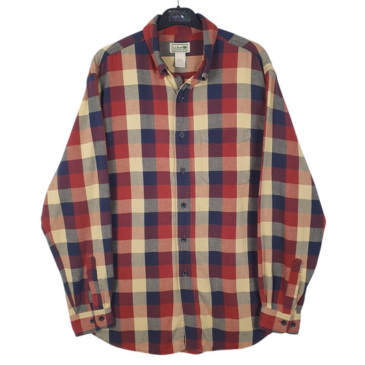 Mens Red L.L.Bean Flannel Long Sleeve Shirt