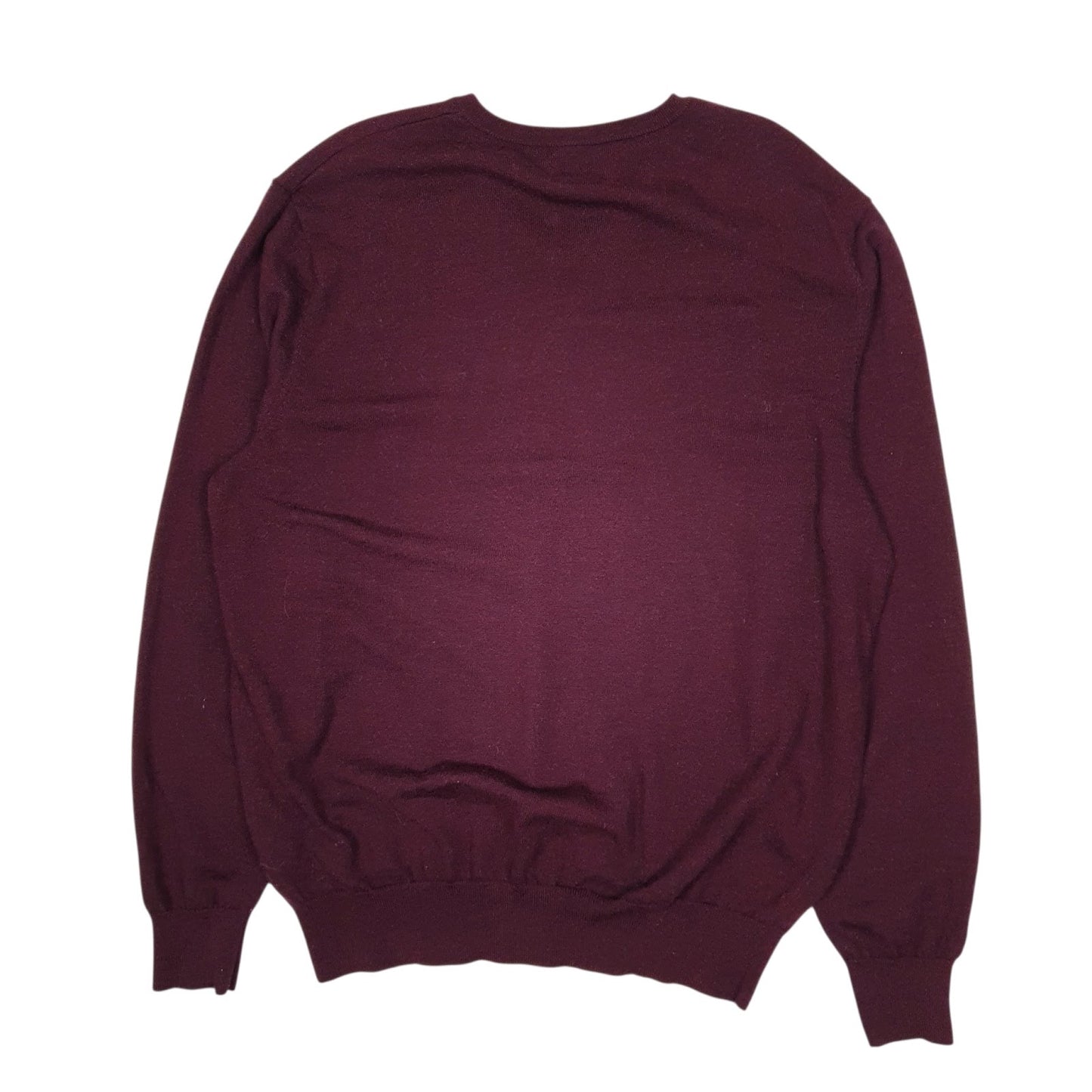 Mens Burgundy Polo Ralph Lauren Golf V Neck Jumper