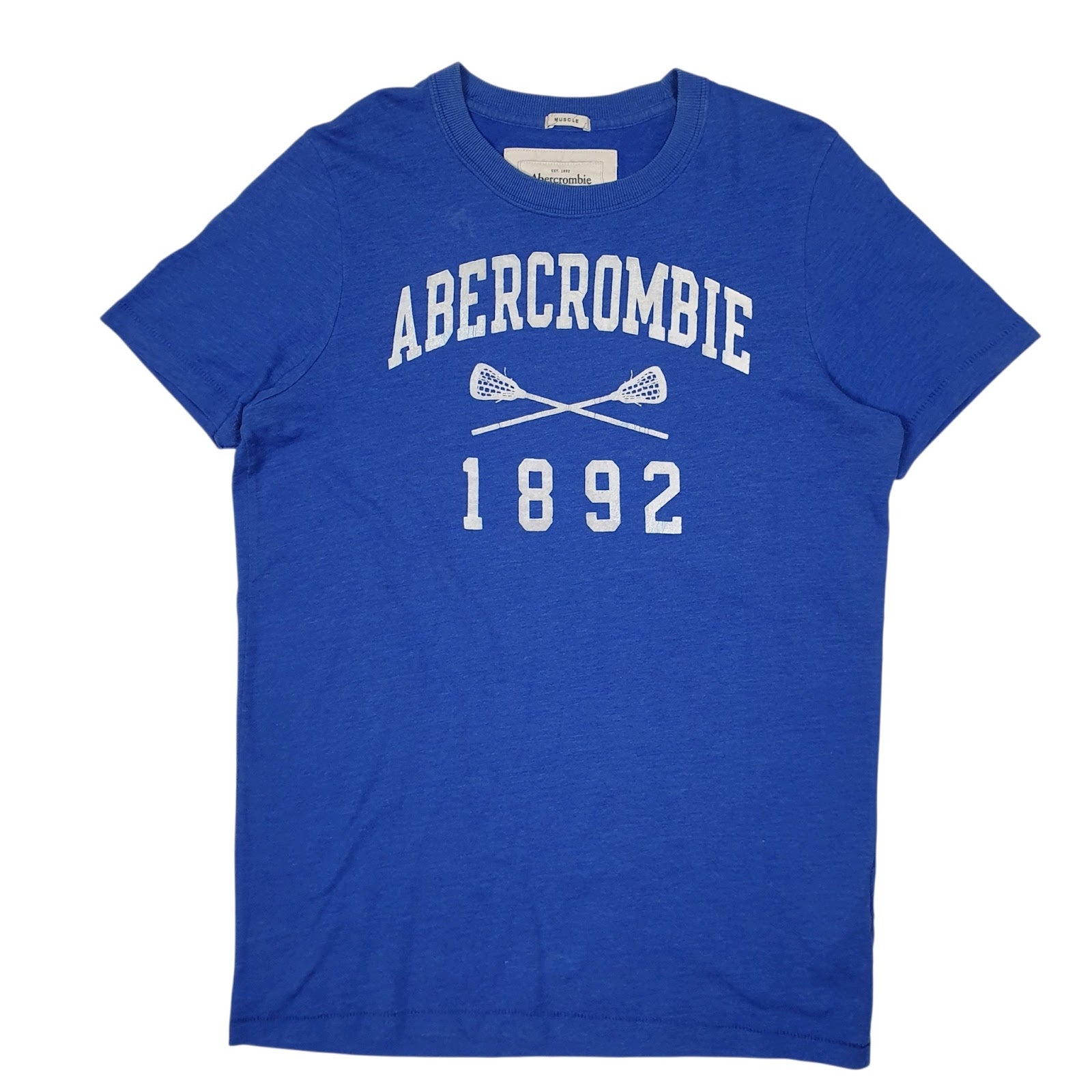 Mens Blue Abercrombie & Fitch Muscle Fit Short Sleeve T Shirt