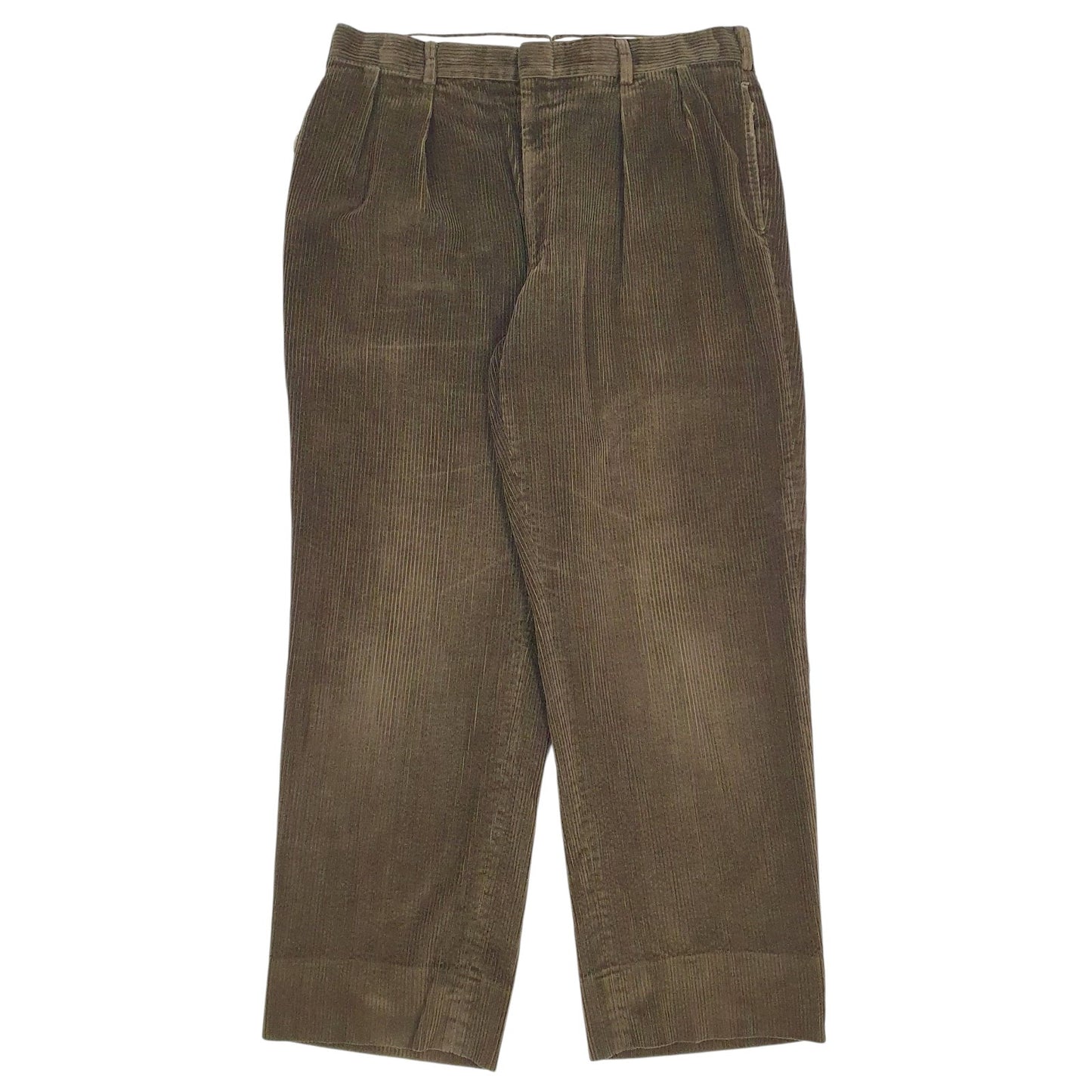Mens Brown Brooks Brothers Pleated Corduroy Trousers