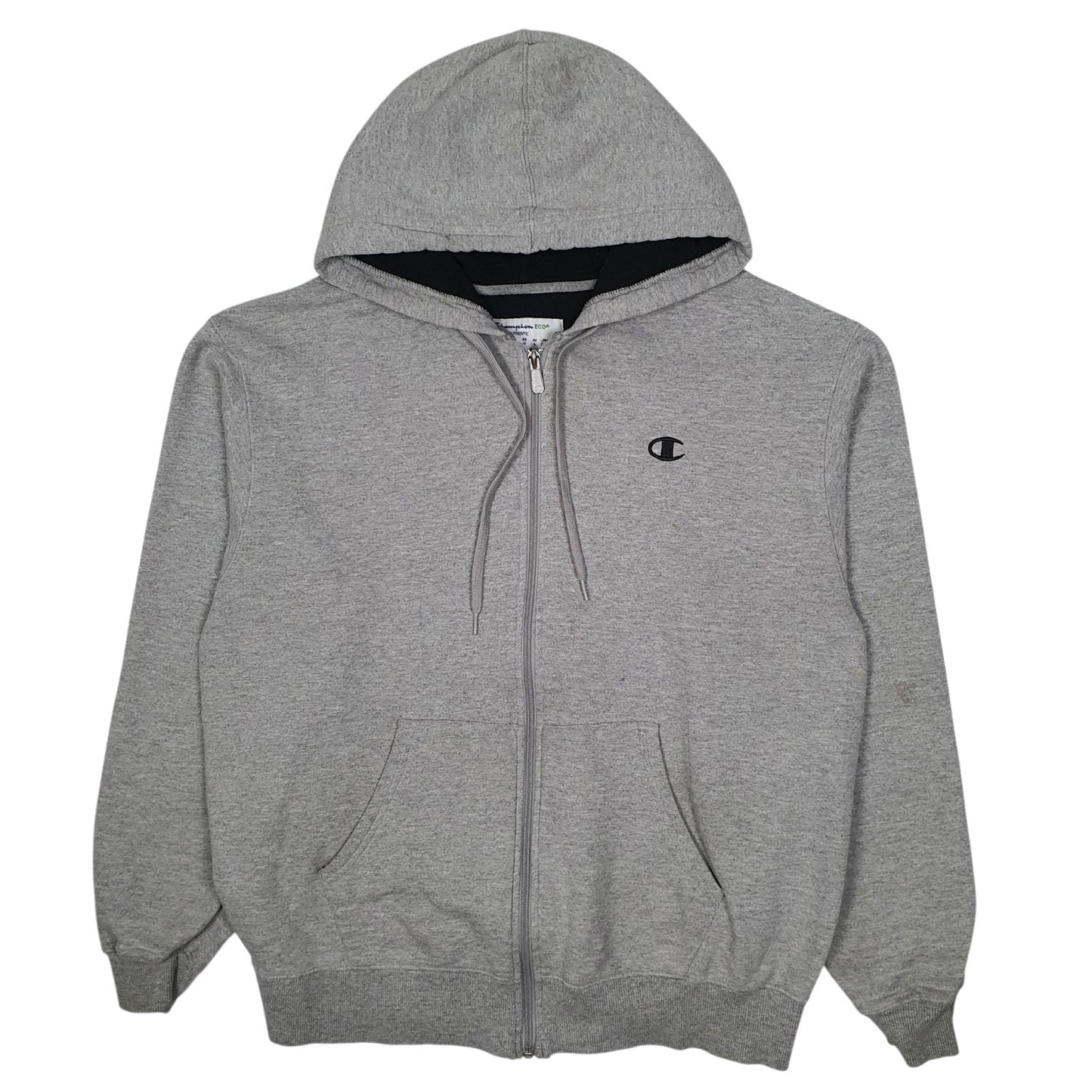 Mens Grey Champion Hoodie Full Zip Jumper