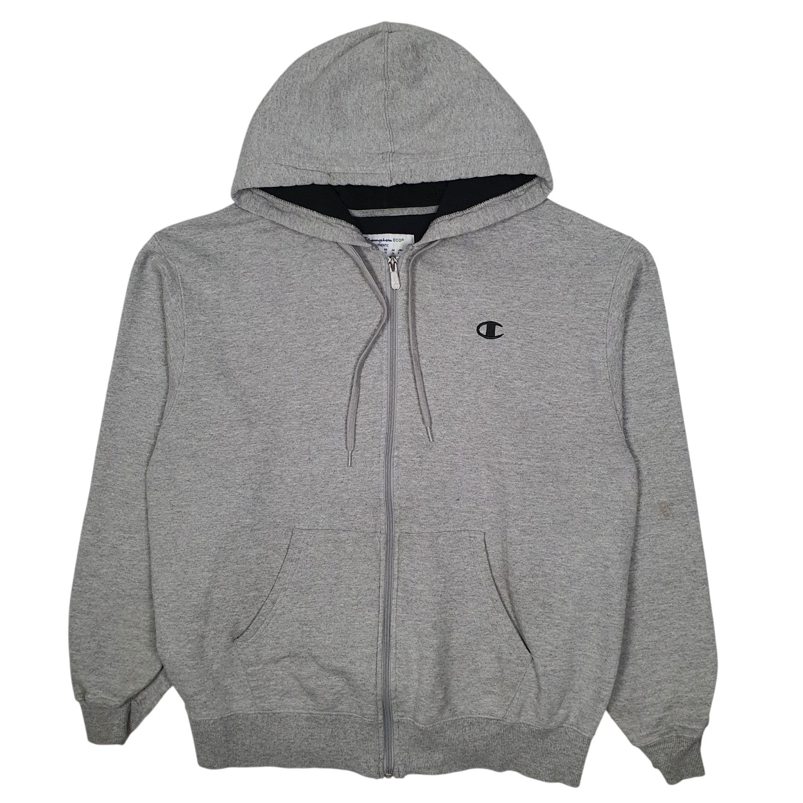 Mens Grey Champion Hoodie Full Zip Jumper