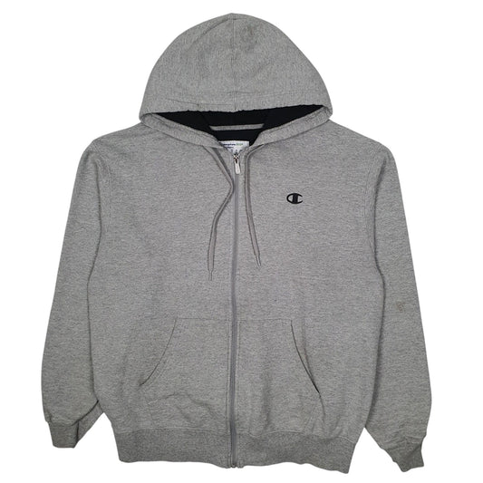 Mens Grey Champion Hoodie Full Zip Jumper