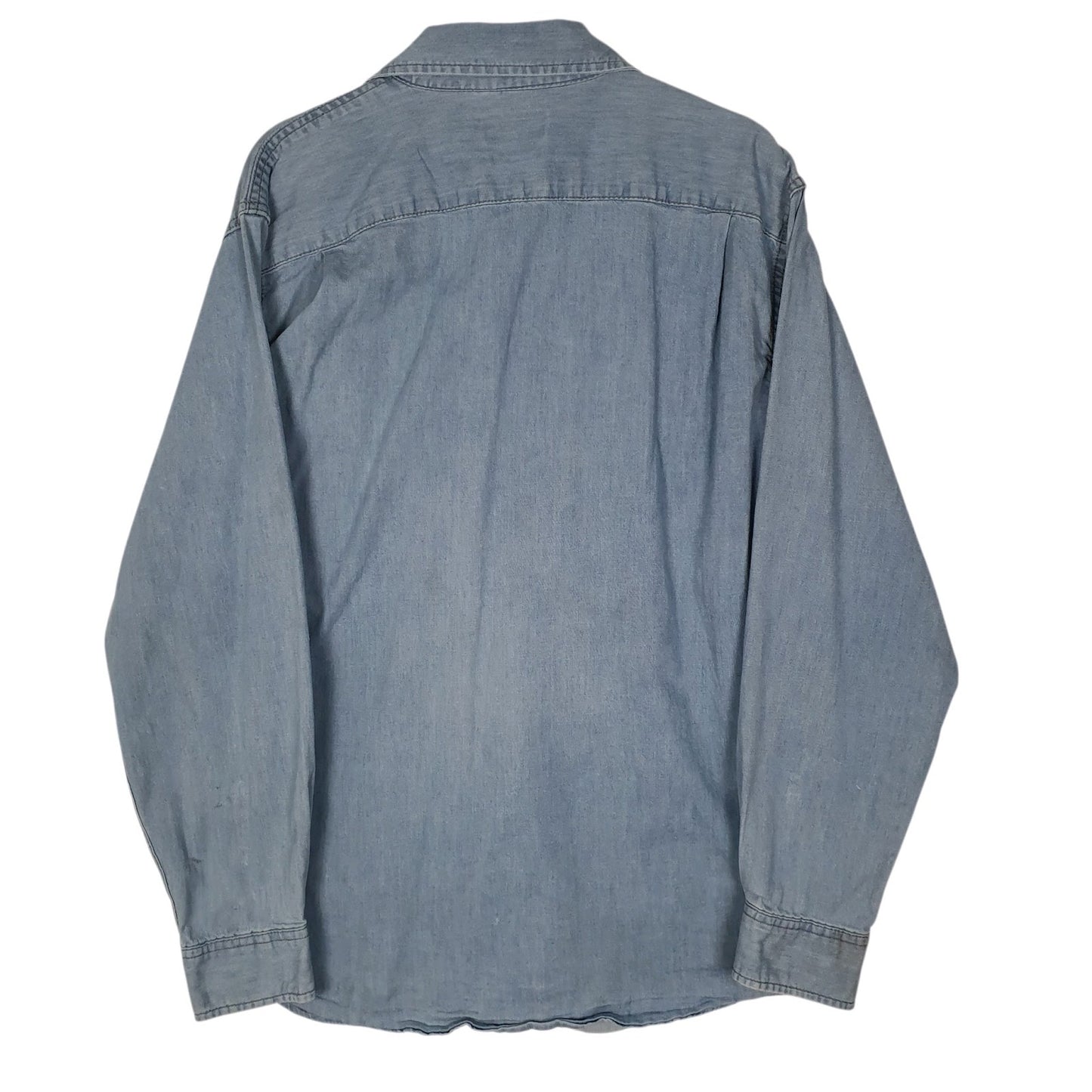 Mens Blue Wrangler Denim  Shirt
