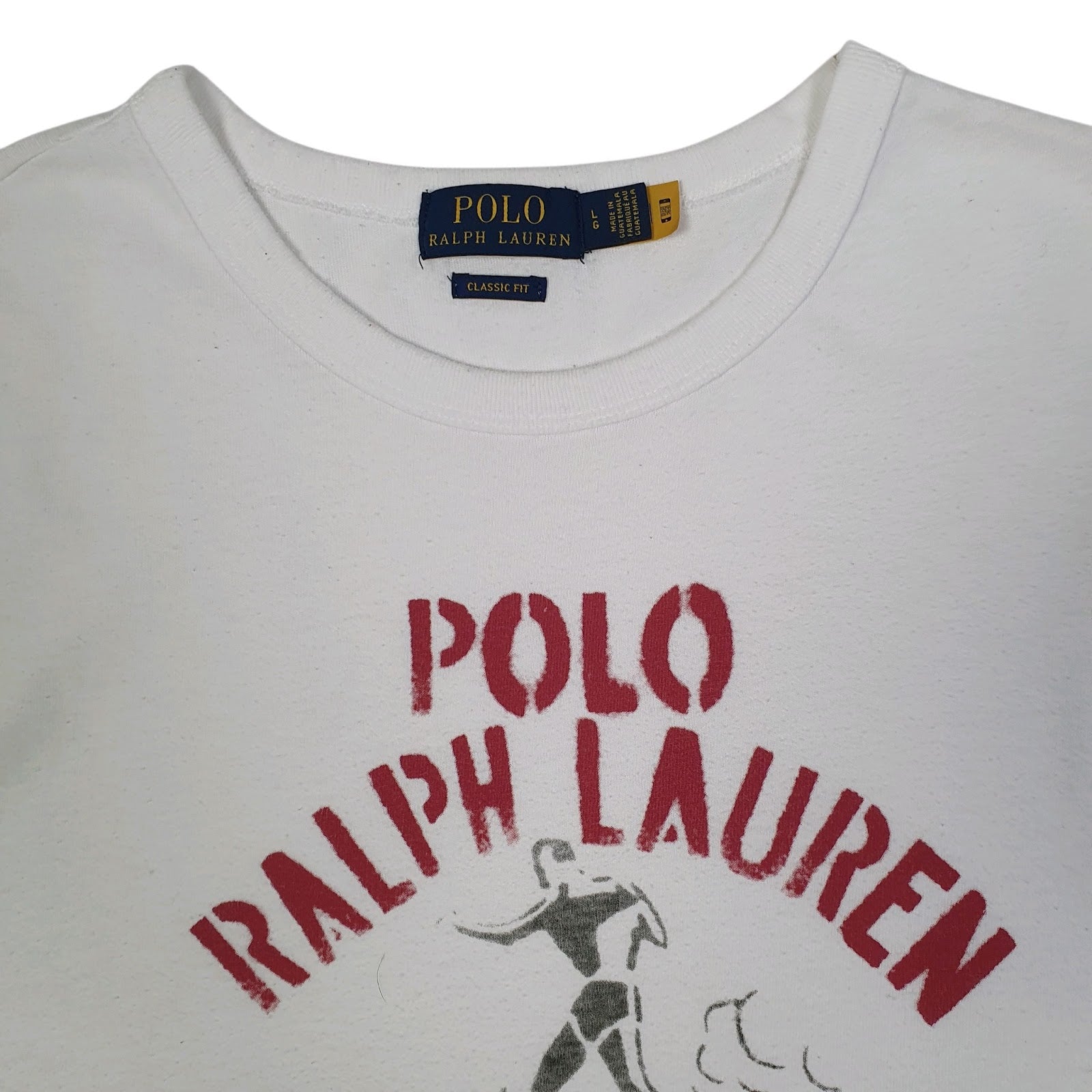 Mens White Polo Ralph Lauren Montauk NY Surfing  T Shirt