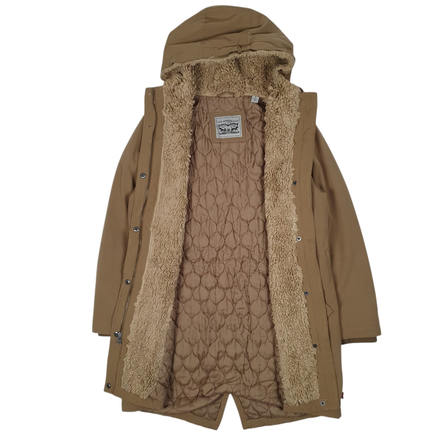 Mens Beige Levis Fishtail Padded  Coat