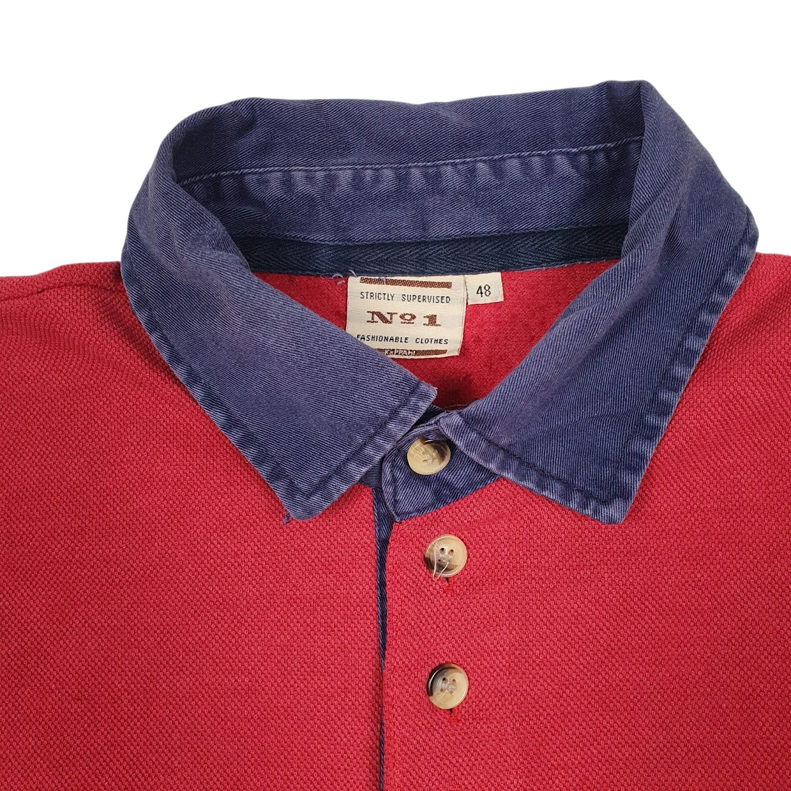 Mens Red Unbranded Rugby  Polo Shirt