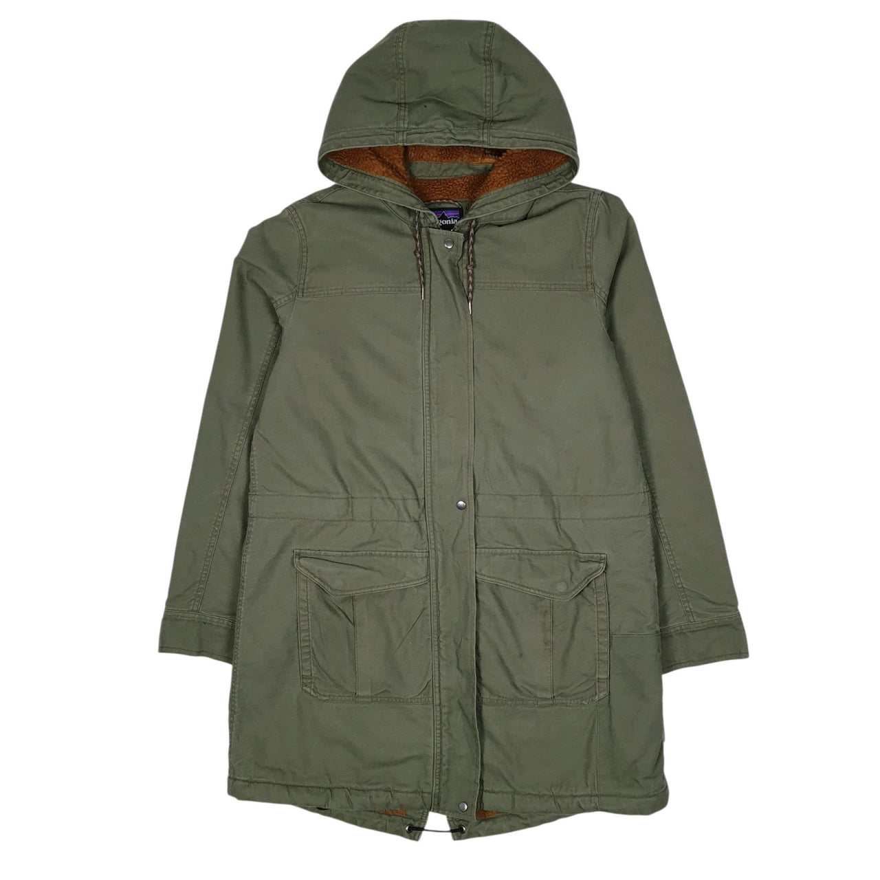 Womens Green Patagonia Sherpa Lined Praire Dawn Longline  Coat
